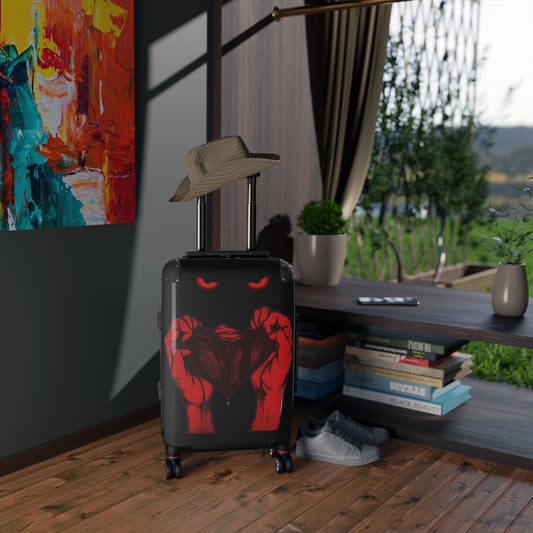 Bold Red Hands Design Suitcase