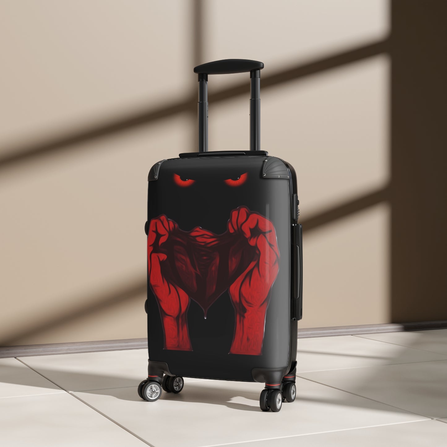 Bold Red Hands Design Suitcase