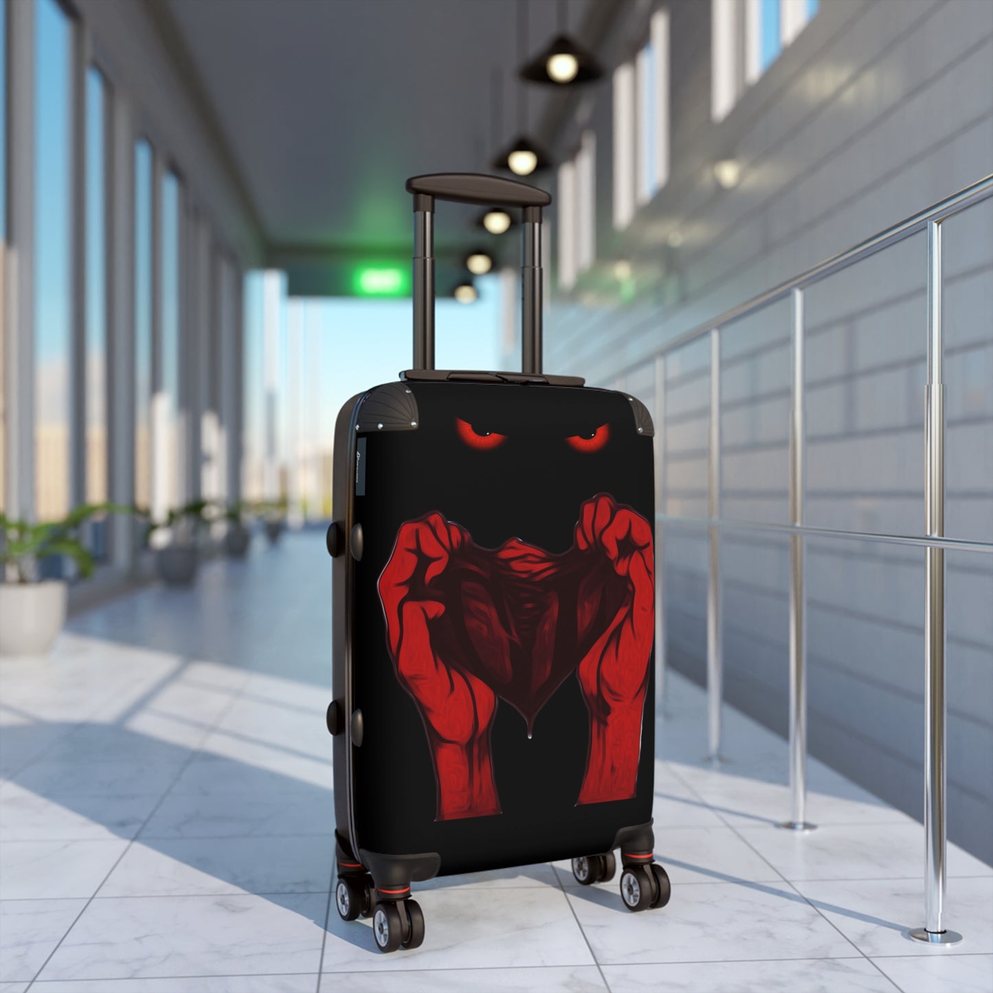Bold Red Hands Design Suitcase