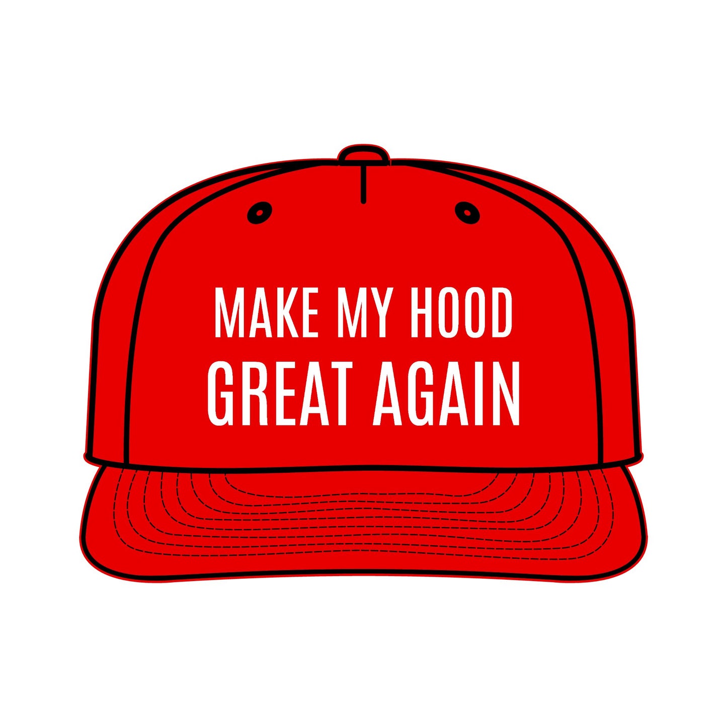Make My Hood Great Again Surf Cap - Trendy Red Snapback for Beach Lovers